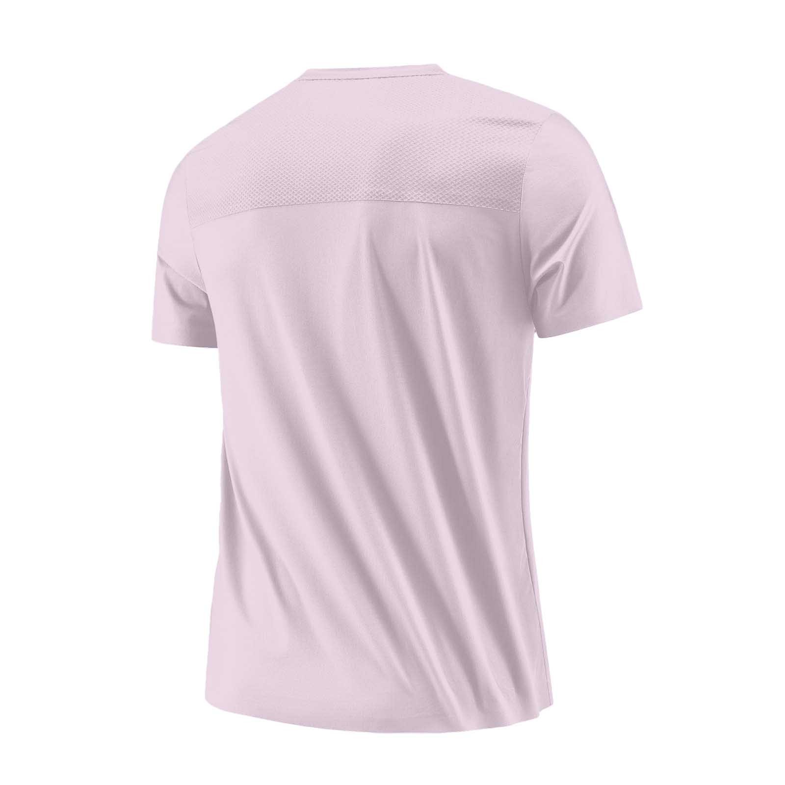 thumbnail image 5 of Camiseta de verano de color liso para hombre, de seda helada, de poliéster, con cuello redondo y secado rápido, 5 of 5